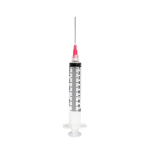 10 Pack - 1ml Luer Slip Syringes With 18GA X 1.5 Inch Blunt Tip Needles, Stopper Caps & Scabbards
